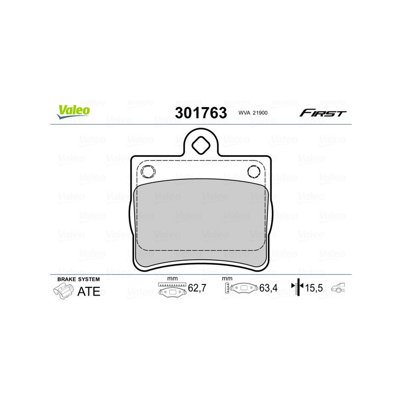 VALEO 301763 Plaquettes de frein Arrière pour