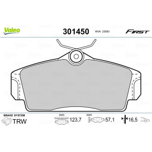 VALEO 301450 Klocki hamulcowe Przód dla