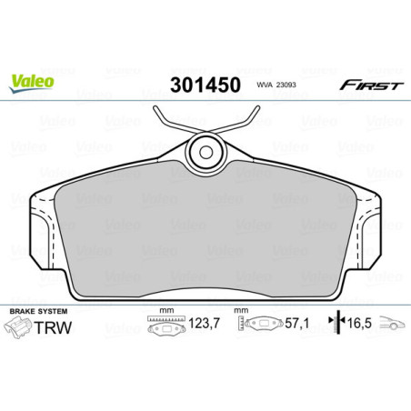 VALEO 301450 Plaquettes de frein Avant pour