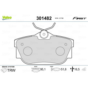 VALEO 301482 Pastillas de freno Trasero para