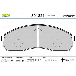 VALEO 301821 Brzdové platničky Predné pre