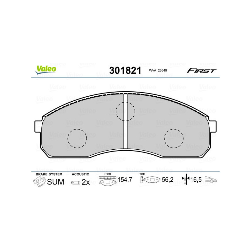 VALEO 301821 Pastillas de freno Delantero para