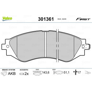 VALEO 301361 Pastiglie freno Anteriore per