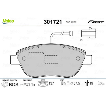VALEO 301721 Pastillas de freno Delantero para