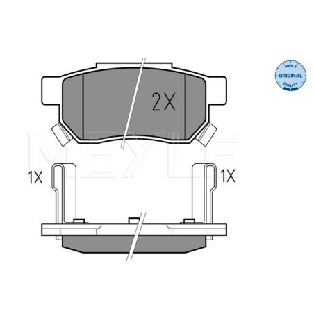 MEYLE 025 213 1313/W Pastiglie freno posteriore per Civic 200 400 Accord Concerto CRX Cabriolet