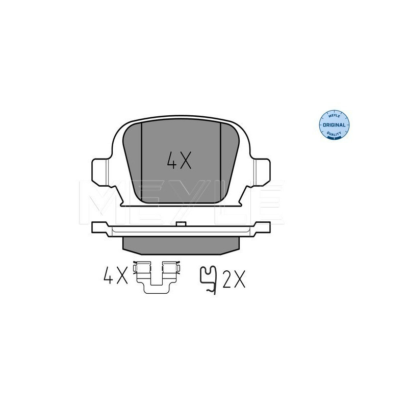 MEYLE 025 232 8414 Brake Pads Set Rear for Corsa 500 Tigra Ypsilon 500C Panda Punto Musa