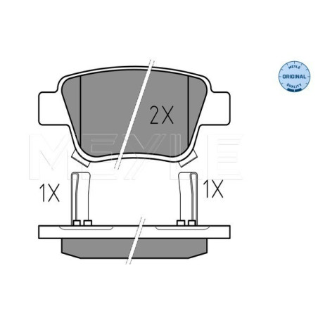 MEYLE 025 236 2016/W Plaquettes de frein arrière pour Toyota Avensis Corolla