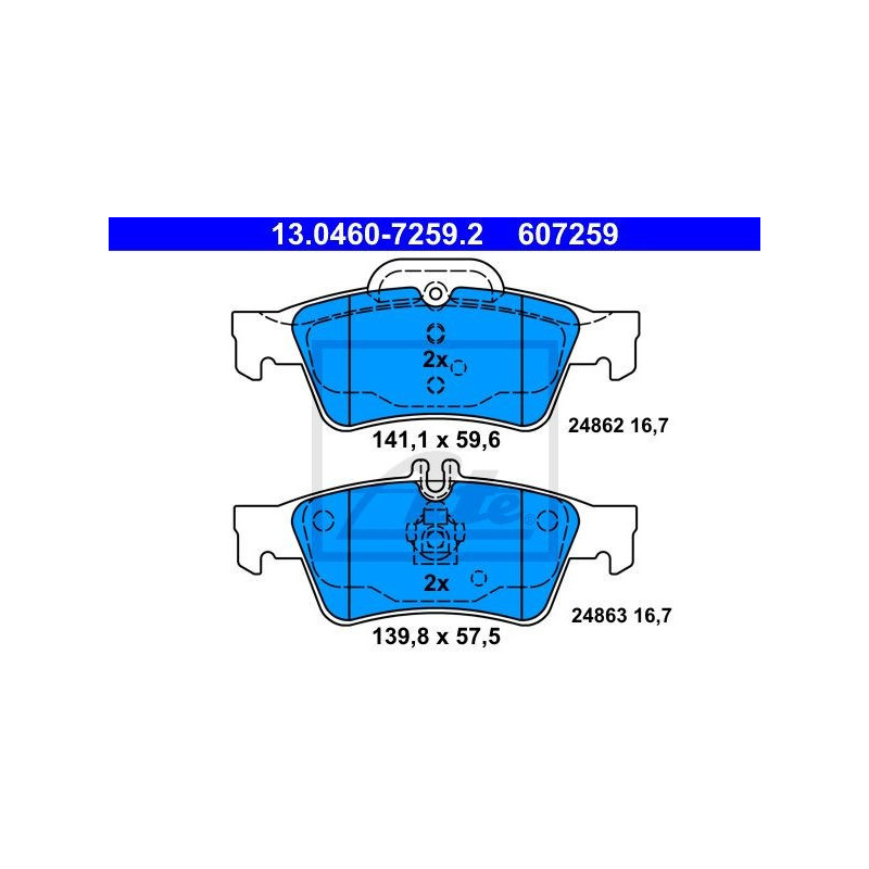 ATE 13.0460-7259.2 Brzdové destičky zadní pro Mercedes E CLS S SL