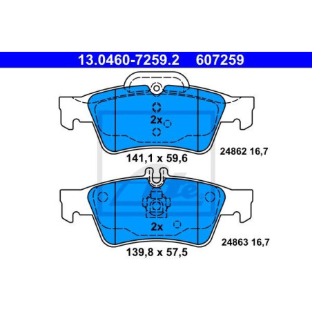 ATE 13.0460-7259.2 Pastiglie freno posteriore per Mercedes E CLS S SL