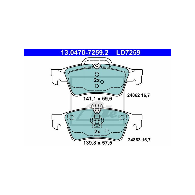 ATE 13.0470-7259.2 Brake Pads Set Rear for Mercedes E CLS S SL