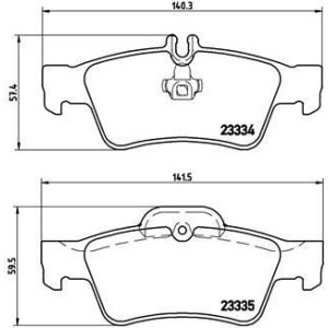 BREMBO P 50 052 Brzdové platničky zadné pre Mercedes E S CLS SL SLK