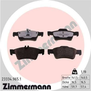 Pastillas de freno Trasero para Mercedes CLS E S SL ZIMMERMANN 23334.965.1