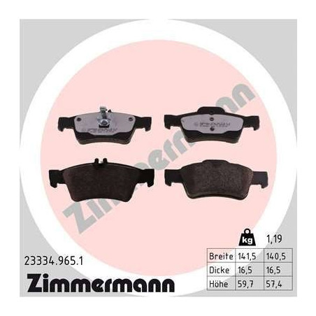 Klocki hamulcowe Tył dla Mercedes CLS E S SL ZIMMERMANN 23334.965.1