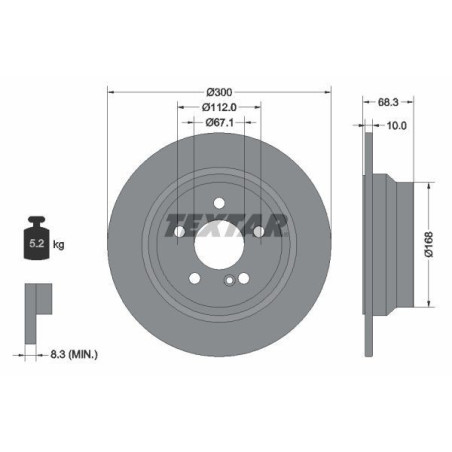 TRASERO Disco de freno Mercedes CLS E TEXTAR 92115405 PRO+