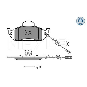 MEYLE 025 231 9317/PD Pastillas de freno delantero para Mercedes M