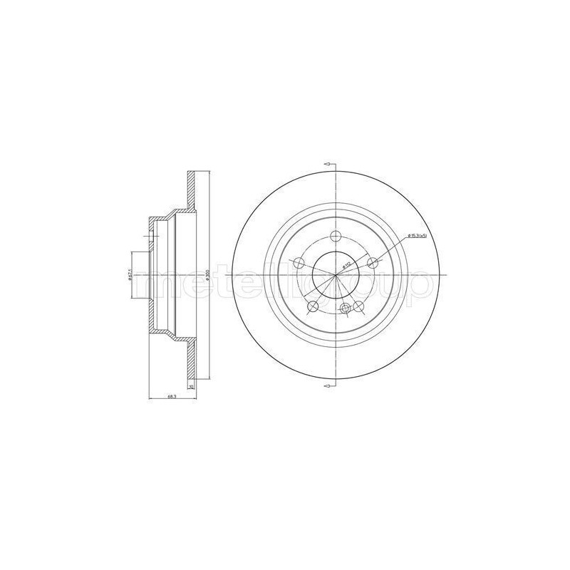 TRASERO Disco de freno Mercedes CLS E METELLI 23-0624C