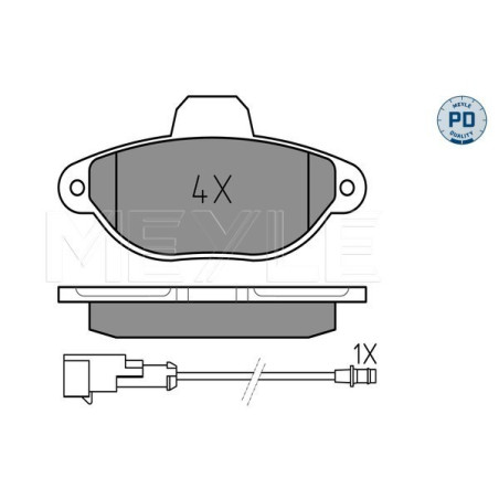 MEYLE 025 214 3617/PD Brake Pads Set Front for Punto Panda Cinquecento Y Y10