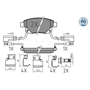 MEYLE 025 244 8617/PD Bremsbeläge Hinten für Ford Transit