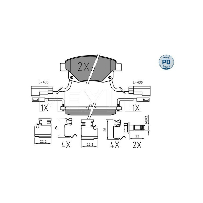 MEYLE 025 244 8617/PD Brake Pads Set Rear for Ford Transit