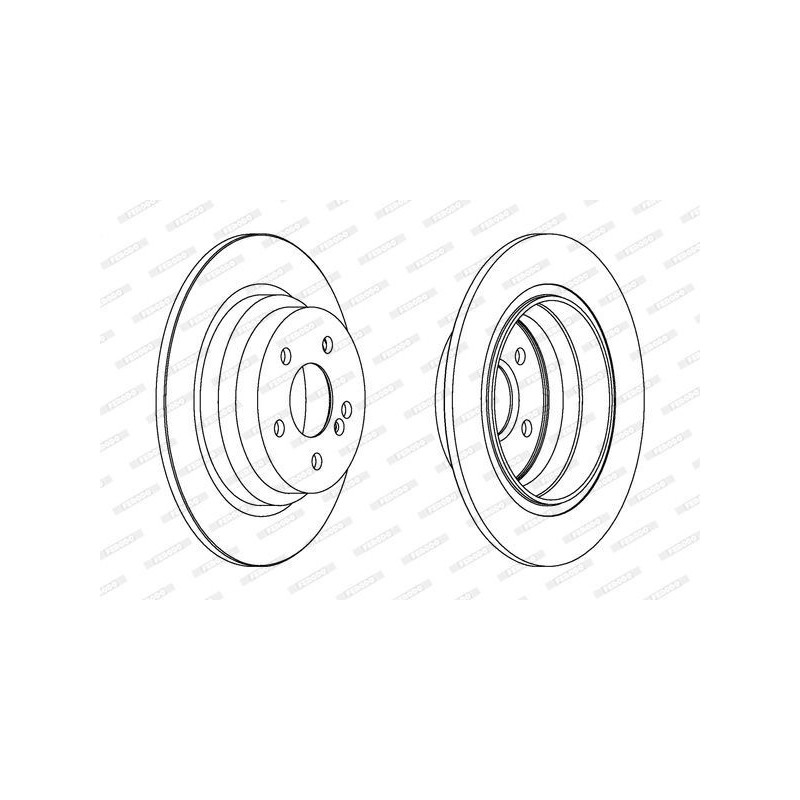 2x REAR Brake Disc Mercedes CLS E FERODO DDF1308C