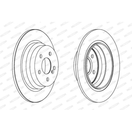 2x REAR Brake Disc Mercedes CLS E FERODO DDF1308C