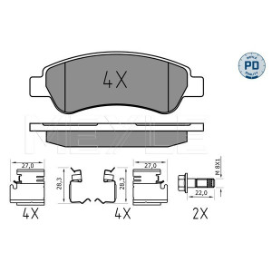 MEYLE 025 244 6519/PD Pastillas de freno trasero para Ducato Boxer JUMPER