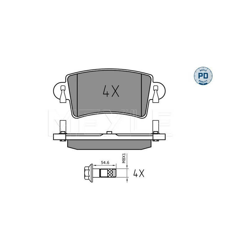 MEYLE 025 236 6916/PD Brake Pads Set Rear for Movano Master Interstar