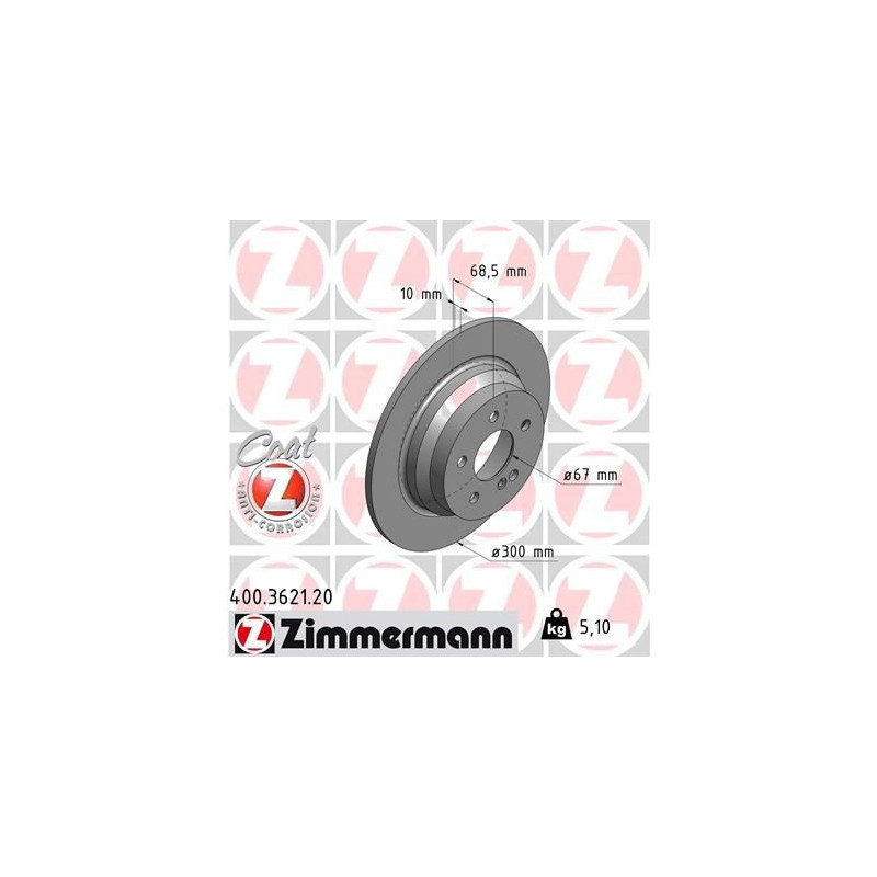 TYŁ Tarcza hamulcowa Mercedes CLS E ZIMMERMANN 400.3621.20