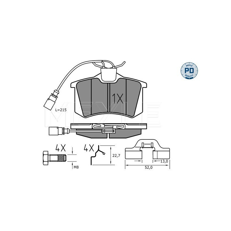 MEYLE 025 235 5417/PD Pastiglie freno posteriore per Sharan Alhambra Galaxy Transporter