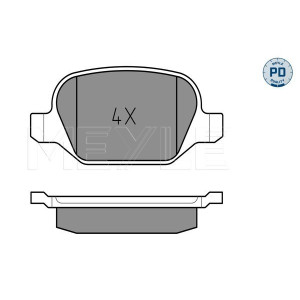 MEYLE 025 235 1716/PD Brzdové platničky zadné pre 156 Lybra 147 GT Linea