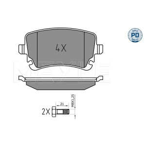 MEYLE 025 233 2617/PD Bremsbeläge Hinten für Transporter A6 California Multivan A8 A4