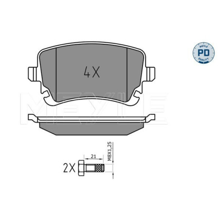 MEYLE 025 233 2617/PD Brzdové destičky zadní pro Transporter A6 California Multivan A8 A4