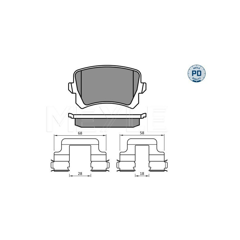 MEYLE 025 244 8317/PD Brzdové platničky zadné pre Passat A6 Tiguan CC Q3 Sharan Alhambra