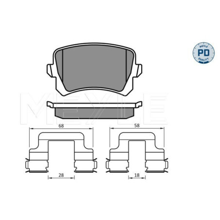 MEYLE 025 244 8317/PD Plaquettes de frein arrière pour Passat A6 Tiguan CC Q3 Sharan Alhambra