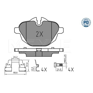 MEYLE 025 245 6118/PD Bremsbeläge Hinten für BMW 5 X3 X4 6 7 X5 X6 i8 iX3 Z4