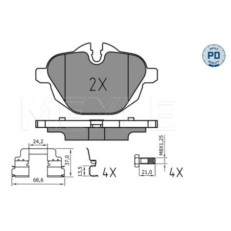 MEYLE 025 245 6118/PD Klocki hamulcowe tył dla BMW 5 X3 X4 6 7 X5 X6 i8 iX3 Z4