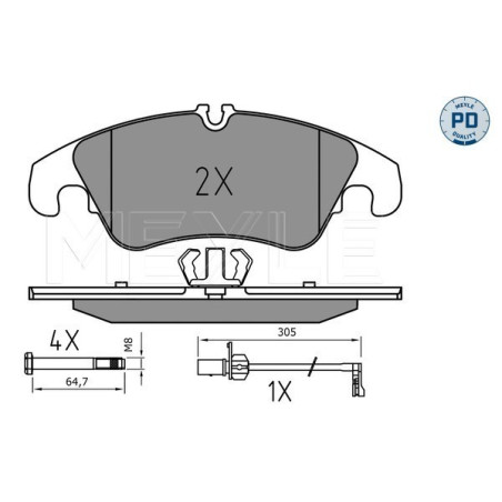 MEYLE 025 247 4319/PD Brake Pads Set Front for Audi A5 A4 Q5