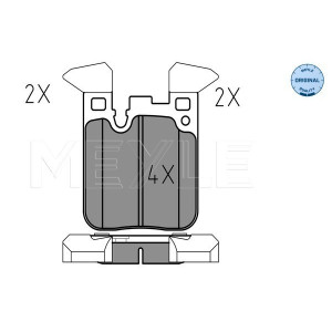 MEYLE 025 250 2916 Brzdové platničky zadné pre BMW 3 4 1 2