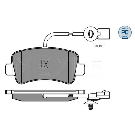 MEYLE 025 251 1218/PD Brake Pads Set Rear for Movano Master NV400