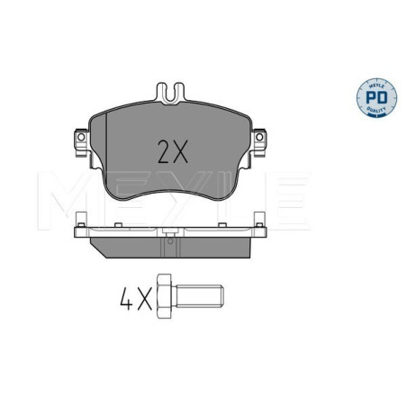 MEYLE 025 253 2619/PD Brzdové platničky predné pre Mercedes A B