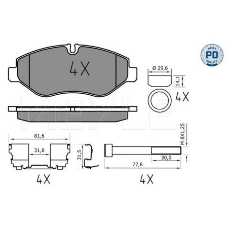 MEYLE 025 292 2920/PD Plaquettes de frein avant pour Iveco Daily