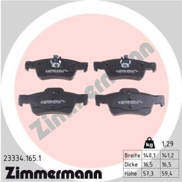 Trasero Pastillas de Freno para Mercedes-Benz CLS E S SL ZIMMERMANN 23334.165.1