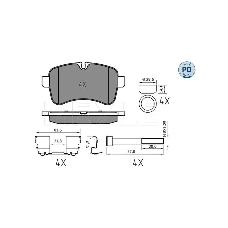 MEYLE 025 292 3221/PD Bremsbeläge Hinten für Iveco Daily