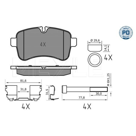 MEYLE 025 292 3221/PD Pastiglie freno posteriore per Iveco Daily