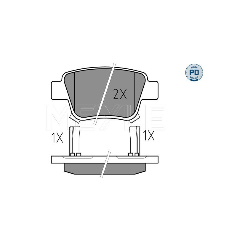 MEYLE 025 236 2016/PD Brake Pads Set Rear for Toyota Avensis Corolla