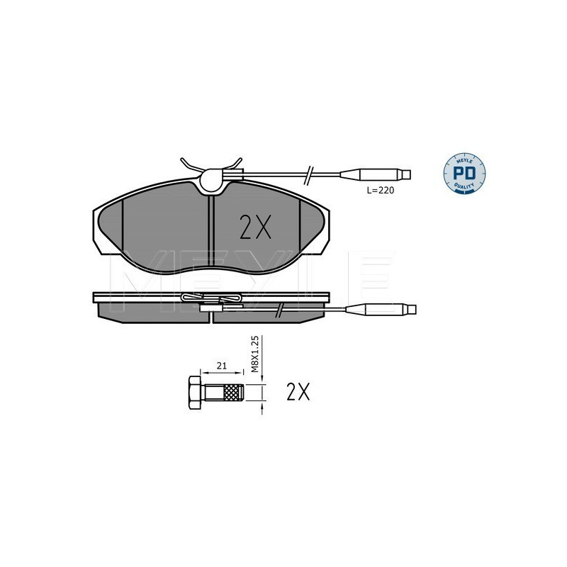 MEYLE 025 217 9719/PD Plaquettes de frein avant pour Ducato Boxer JUMPER
