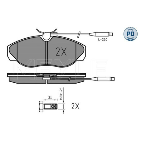 MEYLE 025 217 9719/PD Brake Pads Set Front for Ducato Boxer JUMPER