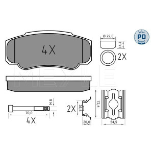 MEYLE 025 239 2120/PD Pastiglie freno posteriore per JUMPER Boxer Ducato