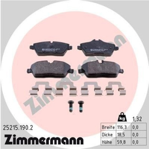 Pastillas de freno Trasero para Mercedes A CLA GL GLA GLE GLS ML SLC SLK ZIMMERMANN 25215.190.2