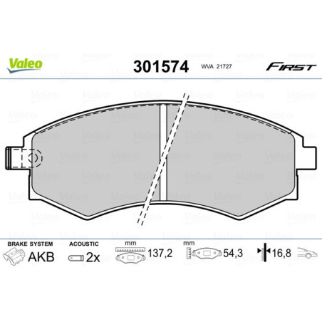 VALEO 301574 Pastiglie freno Anteriore per
